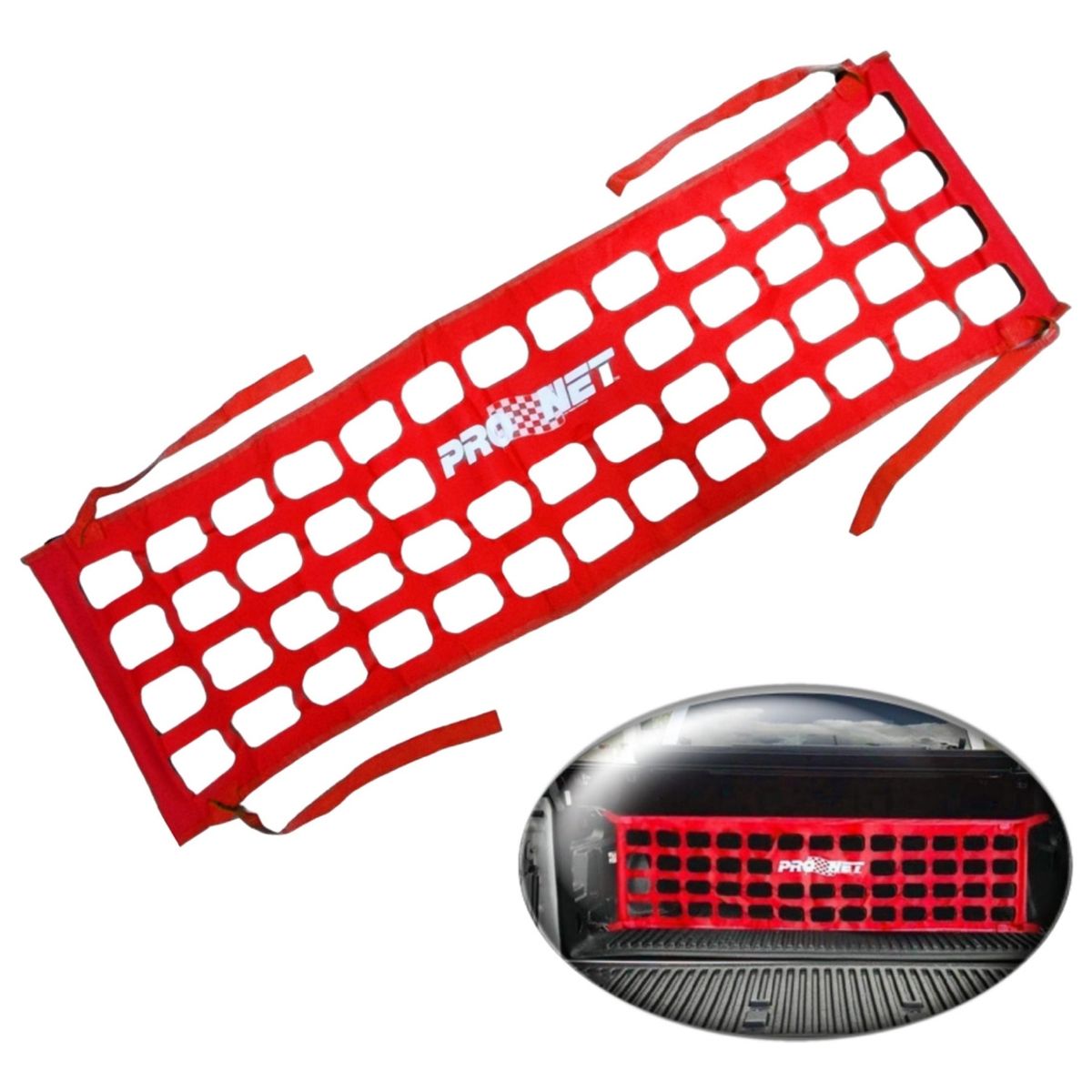 GENERICO - Malla Pick Up Deportiva Red Camioneta Universal Tuning ROJO