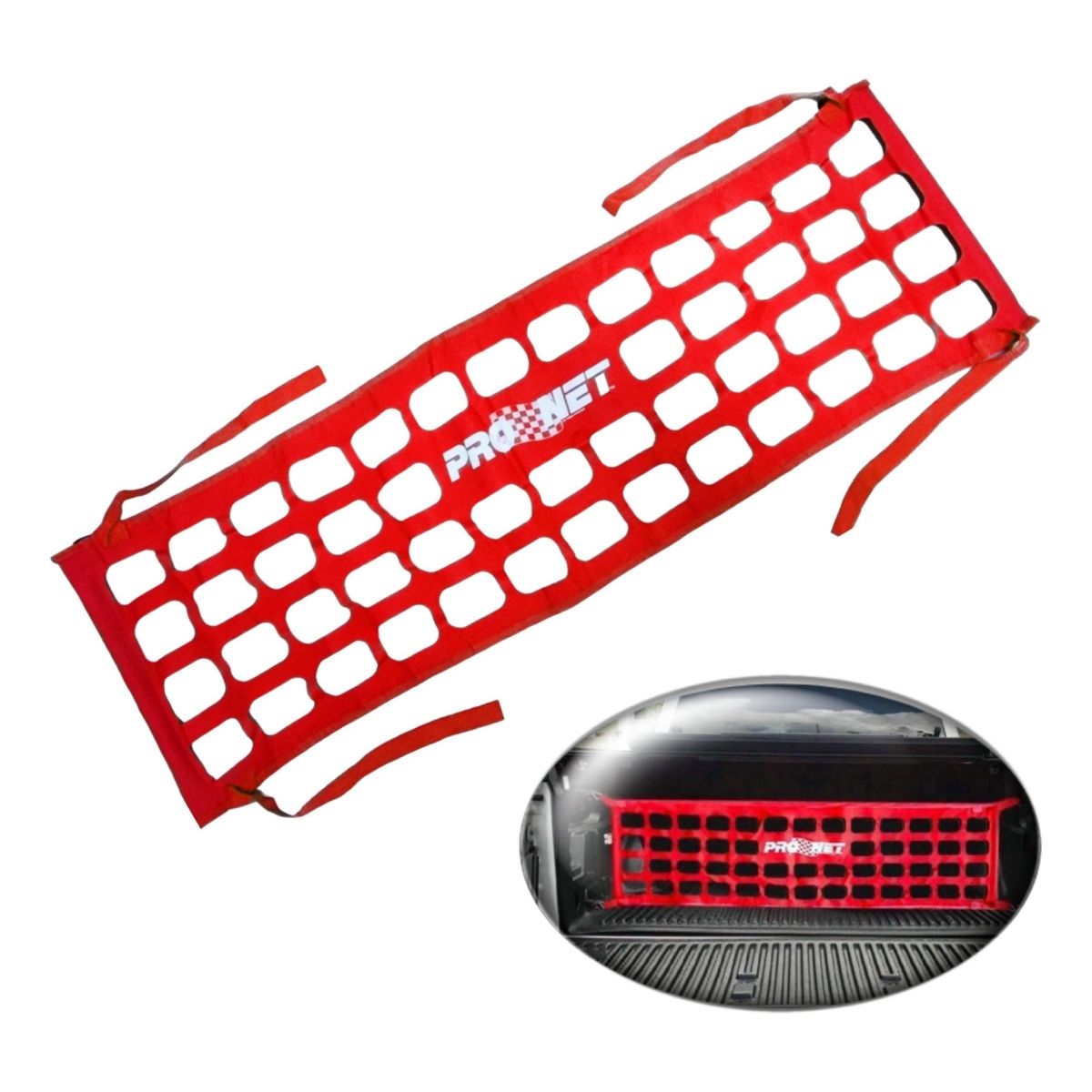 GENERICO - Malla Pick Up Deportiva Red Camioneta Universal Tuning ROJO