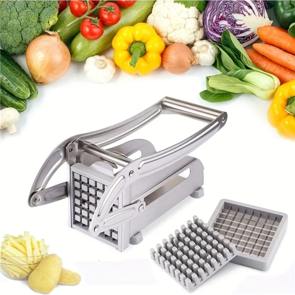 IRM - Cortador De Papas Fritas Picador perfecto antideslizante cocina hogar En Acero Inoxidable FIGOIMPORT
