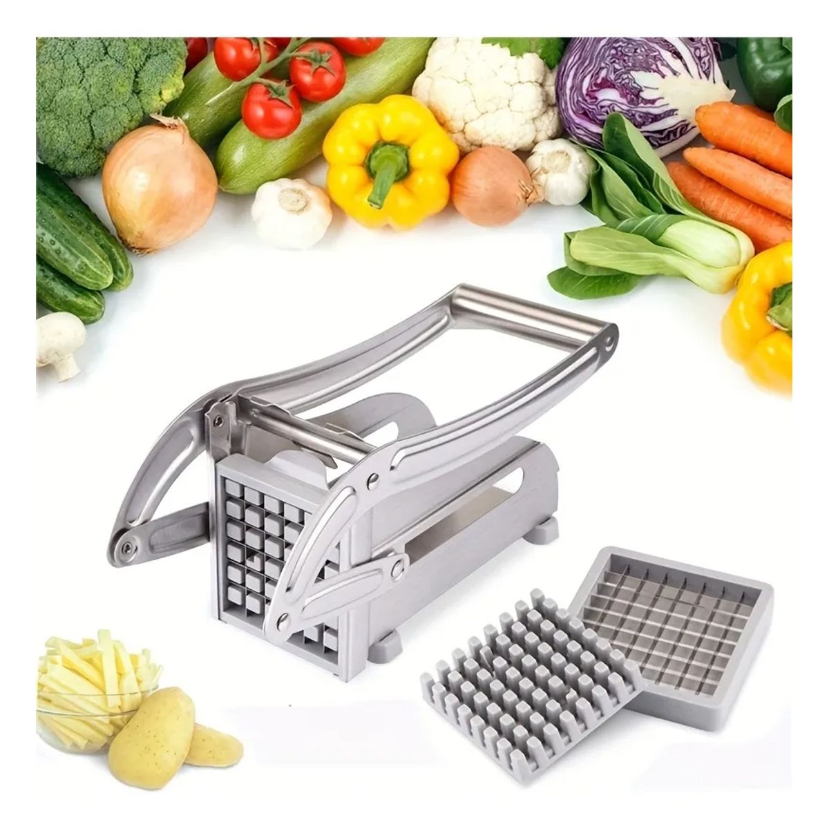 IRM - Cortador De Papas Fritas Picador perfecto antideslizante cocina hogar En Acero Inoxidable FIGOIMPORT