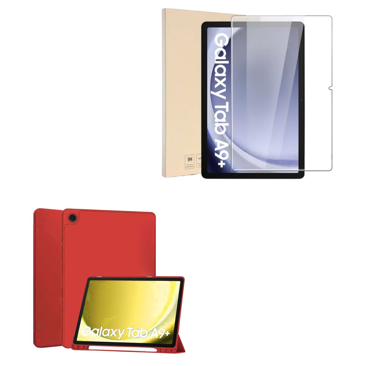 JOIGO - Funda Lamina Vidrio Para Tablet Galaxy Samsung A9+ Plus Rojo