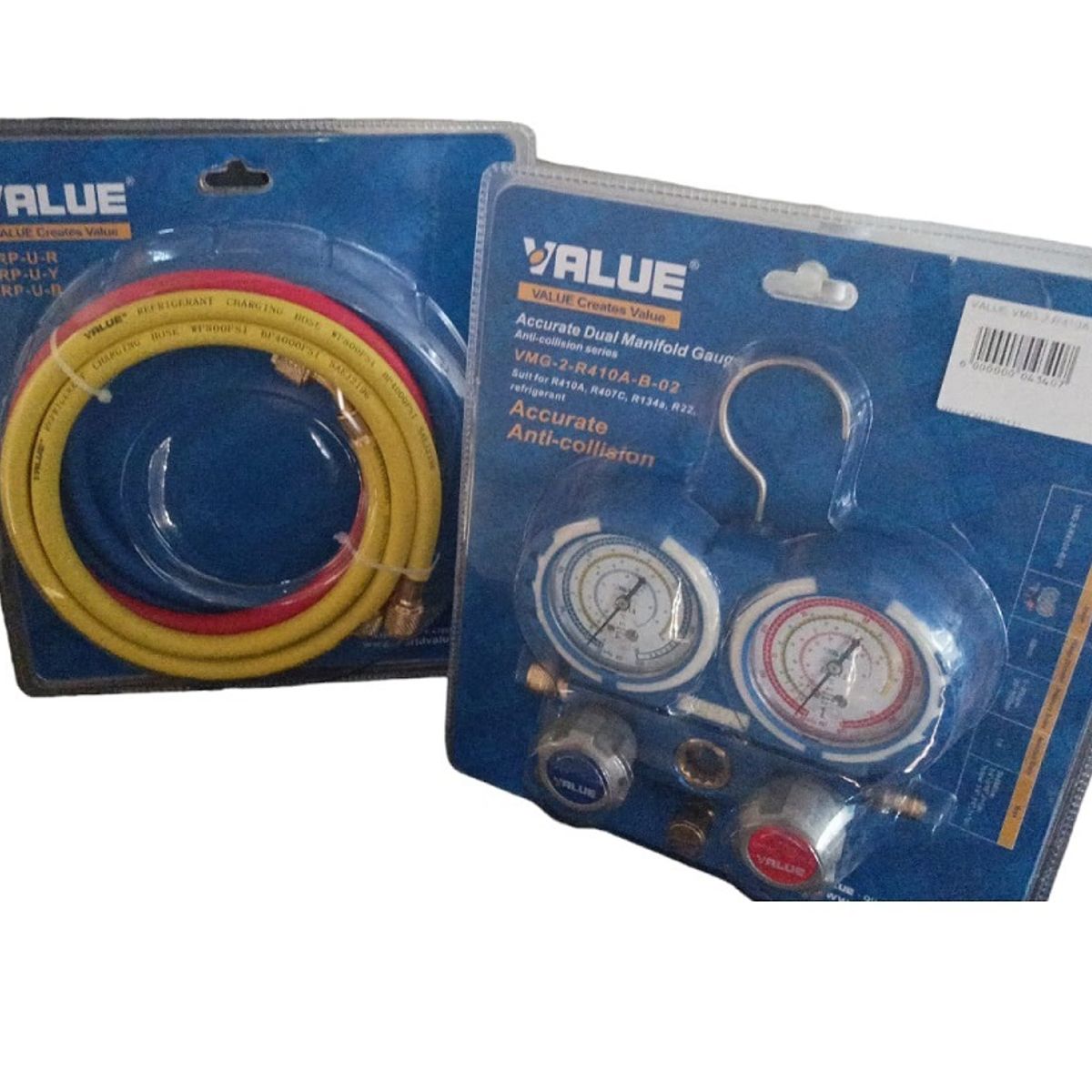 TVALUE - Manifold Manómetros Árbol de Carga VALUE R410 R407 R134 R22  manguera