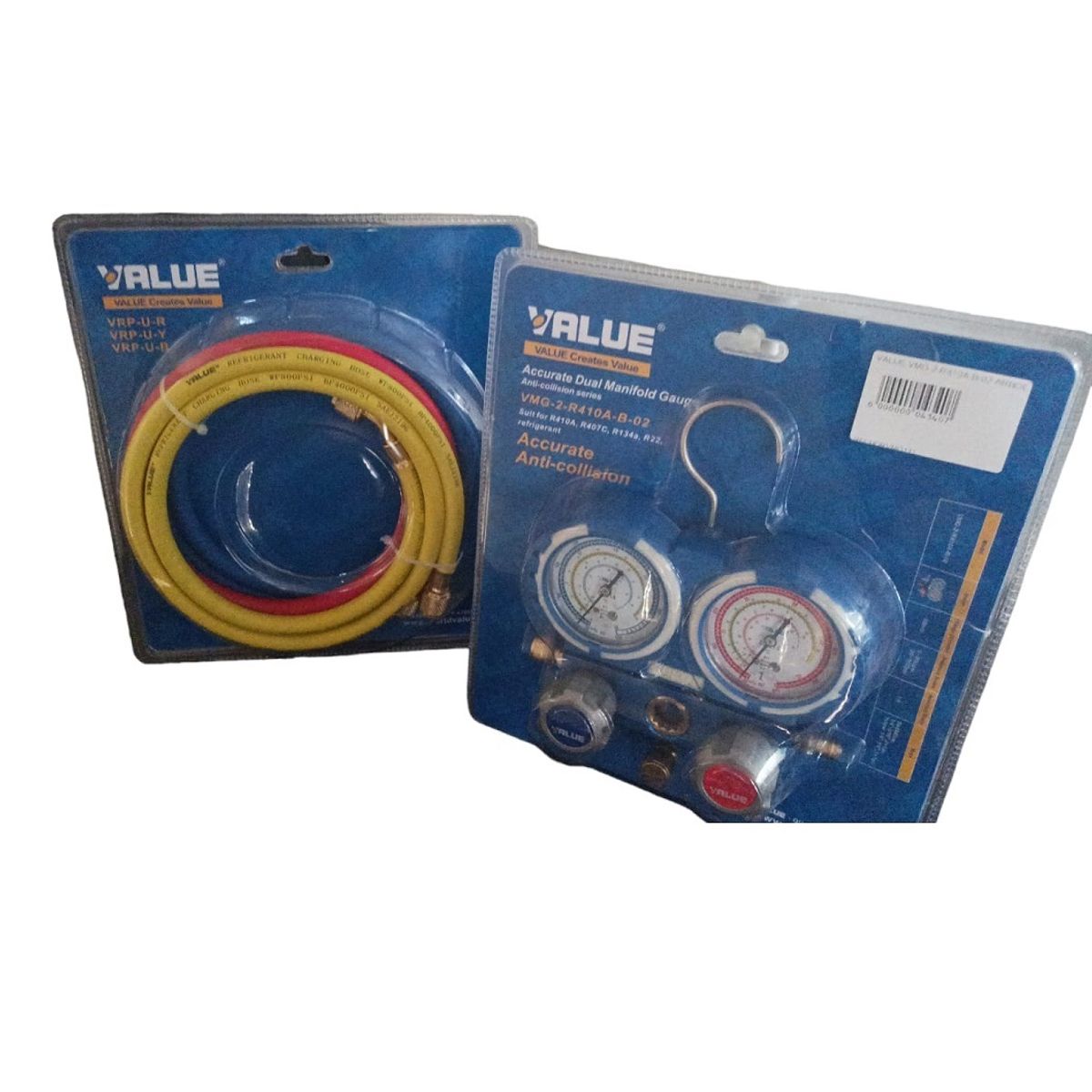 TVALUE - Manifold Manómetros Árbol de Carga VALUE R410 R407 R134 R22  manguera