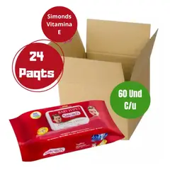 SIMONDS - Toallas Humedas Roja Vitamina E 24paq De 60und Cu