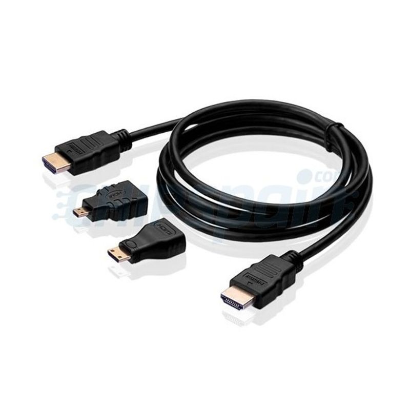 ANDOWL - Cable 3en1 Hdtv Micro Hdtv A Mini Hdtv 1080hd 15mts Hdmi