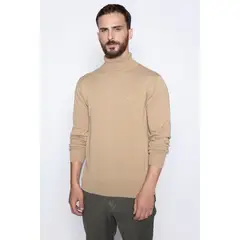 FEROUCH - Sweater Smart Casual Turtle Neck Café