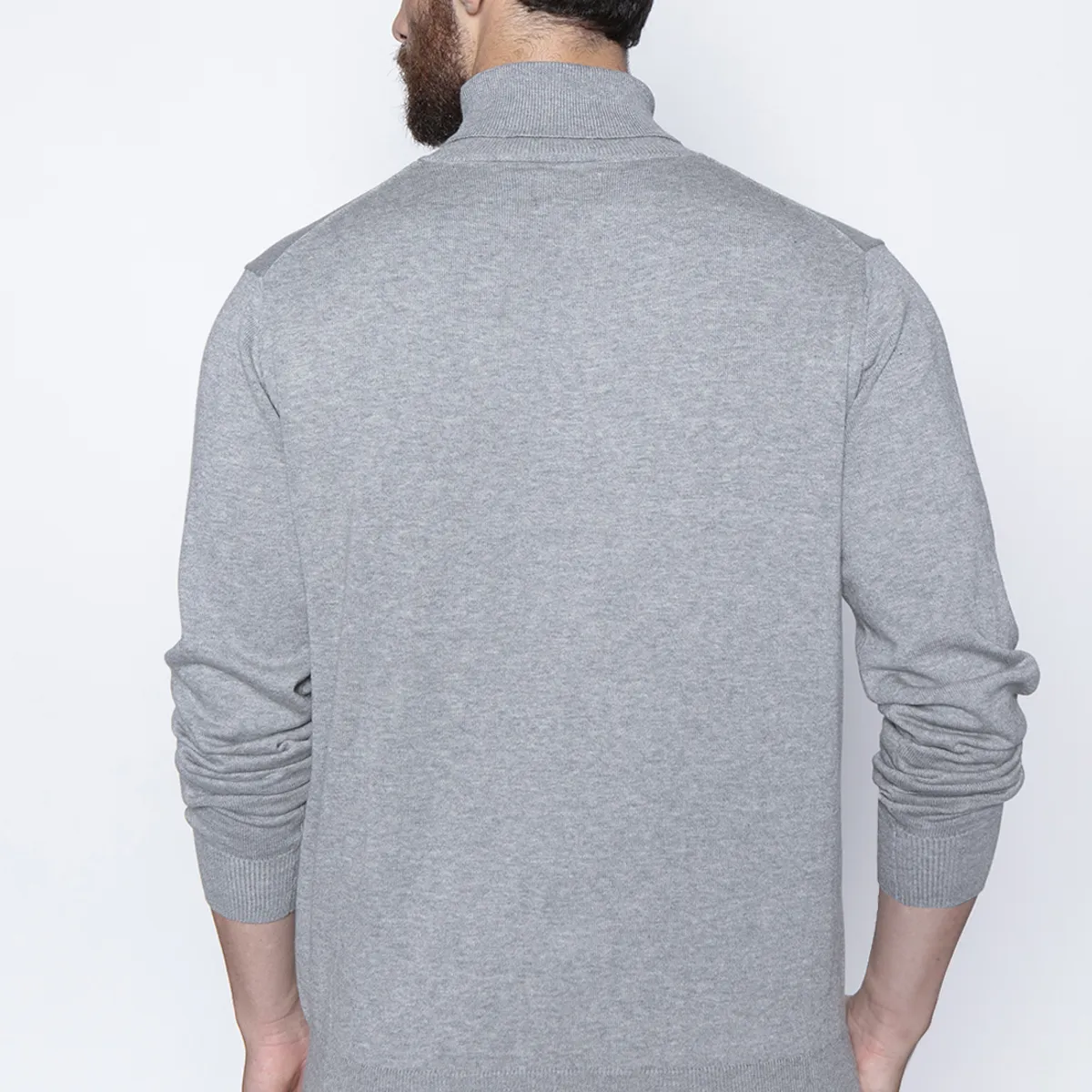 FEROUCH - Sweater Smart Casual Turtle Neck Gris Ferouch