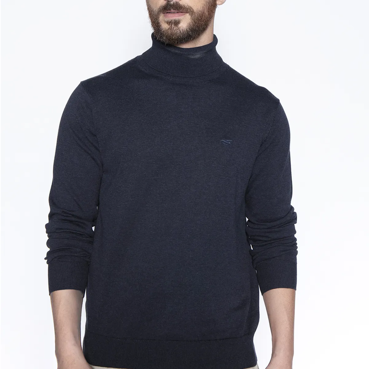 FEROUCH - Sweater Smart Casual Turtle Neck Azul Ferouch