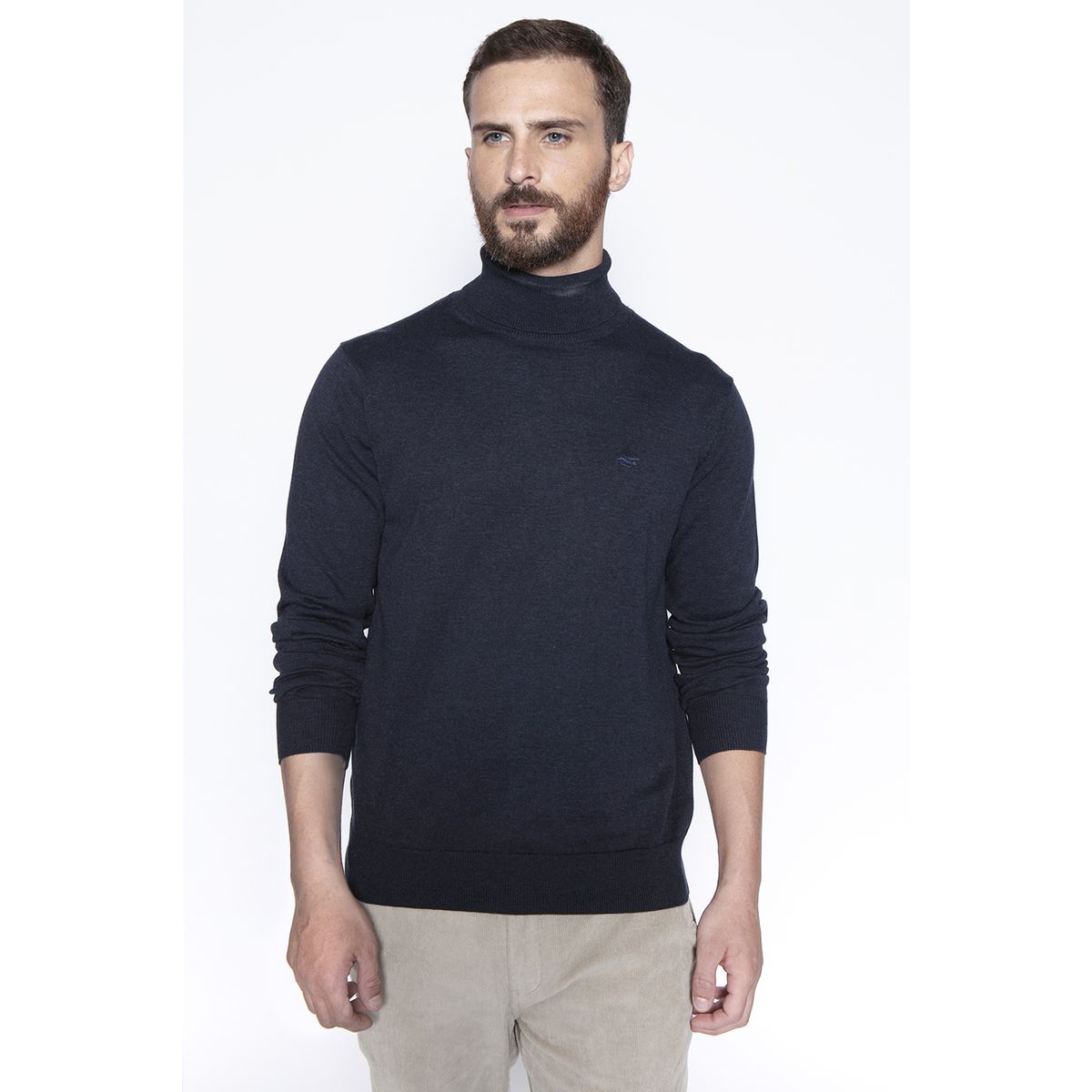 FEROUCH - Sweater Smart Casual Turtle Neck Azul Ferouch