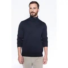 FEROUCH - Sweater Smart Casual Turtle Neck Azul