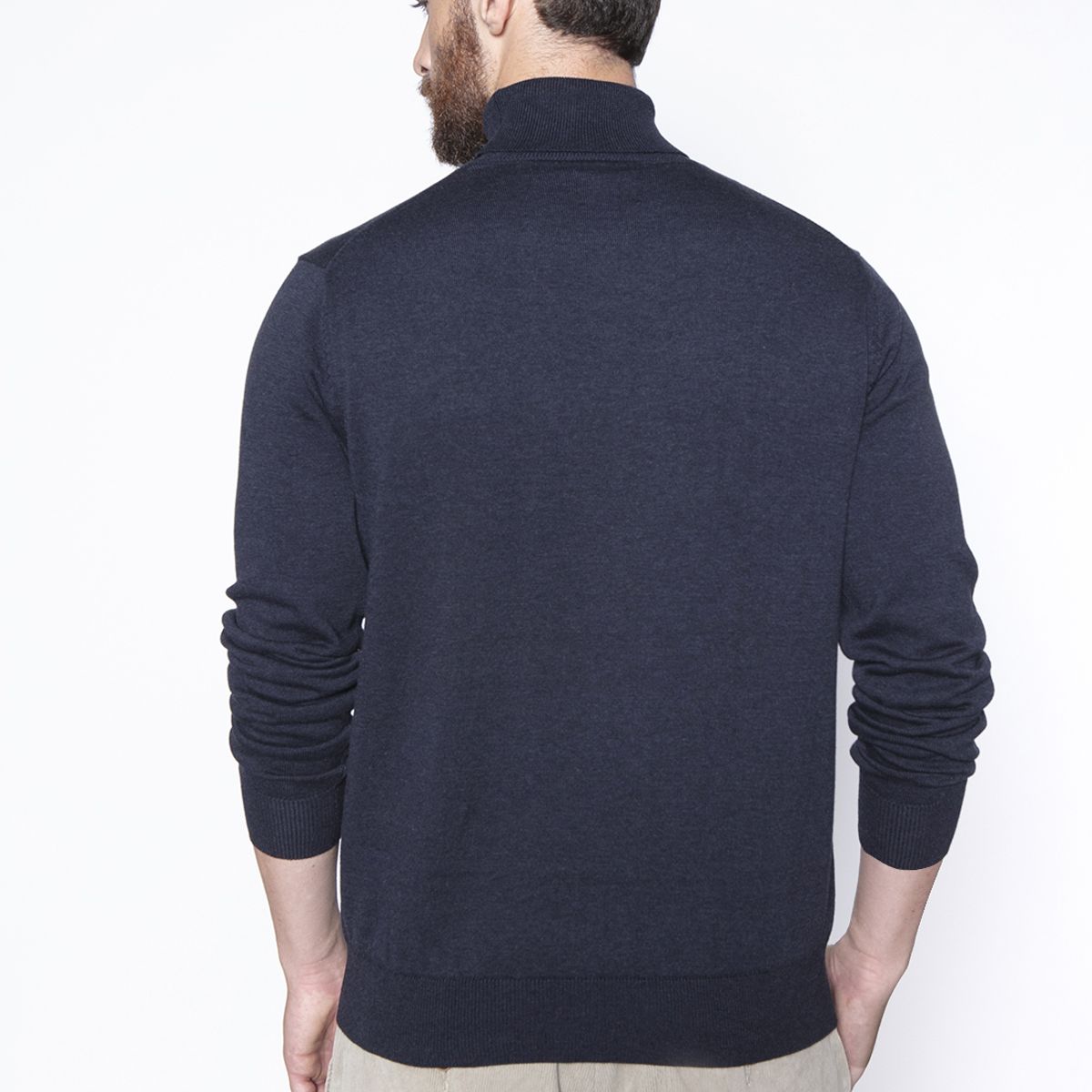 FEROUCH - Sweater Smart Casual Turtle Neck Azul Ferouch