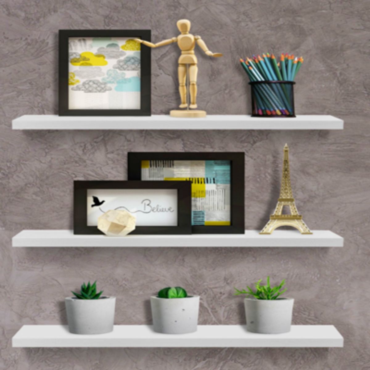 BE DESIGN - REPISAS DECORARE BLANCO PACK x3