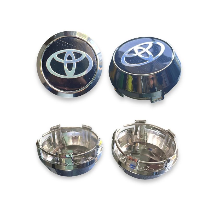 GENERICO - Tapa Centro Llanta Auto TOYOTA 56MM Negra CON Logo Unidad