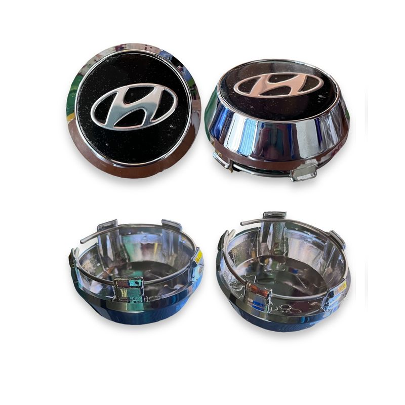GENERICO - X1 Tapa Centro Llanta Auto HYUNDAI 56MM Negra CON Logo