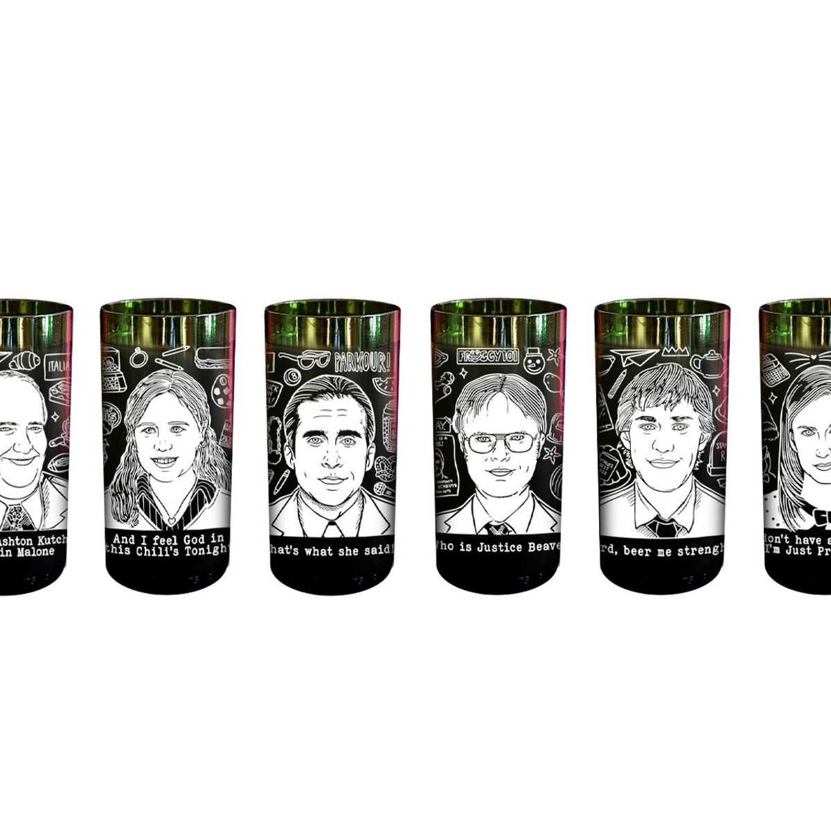 GREEN GLASS - La Ofis - Juego de 6 vasos - 500 ml