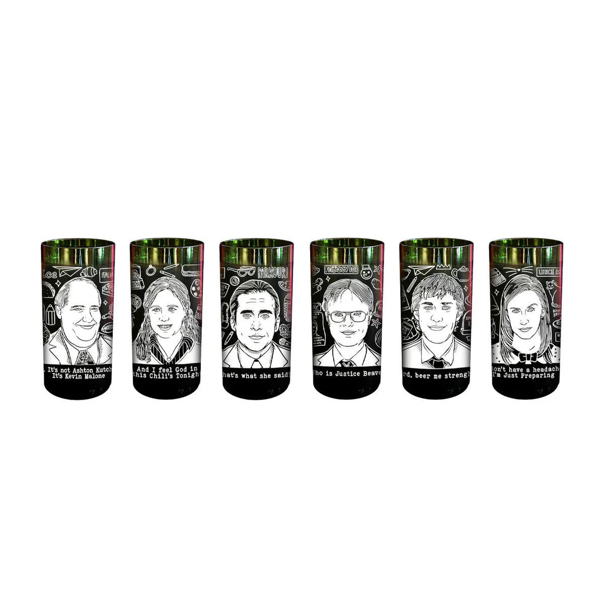GREEN GLASS - La Ofis - Juego de 6 vasos - 500 ml
