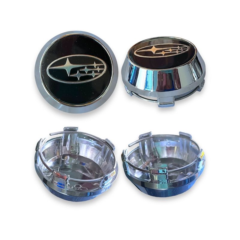 GENERICO - X1 Tapa Centro Llanta Auto SUBARU 56MM Negra CON Logo