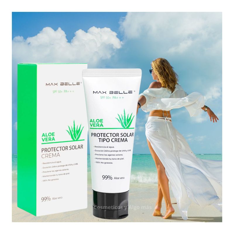 MAX BELLE - Protector Solar 99 Aloe Vera Factor 50 Uva Y Uvb