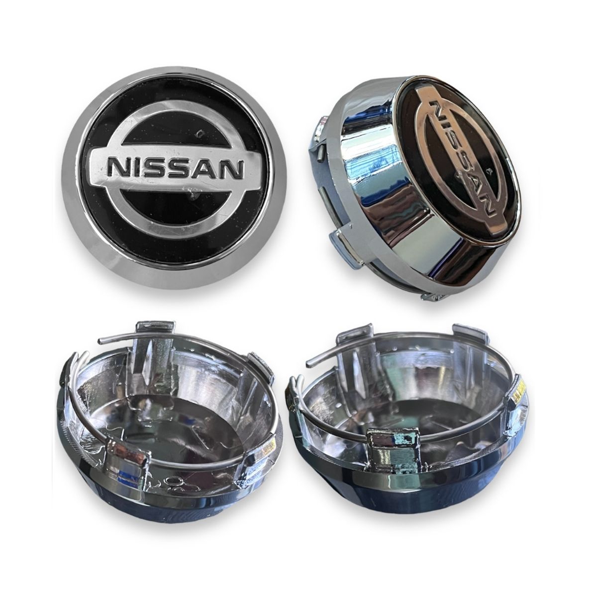 GENERICO - X1 Tapa Centro Llanta Auto NISSAN 56MM Negra CON Logo