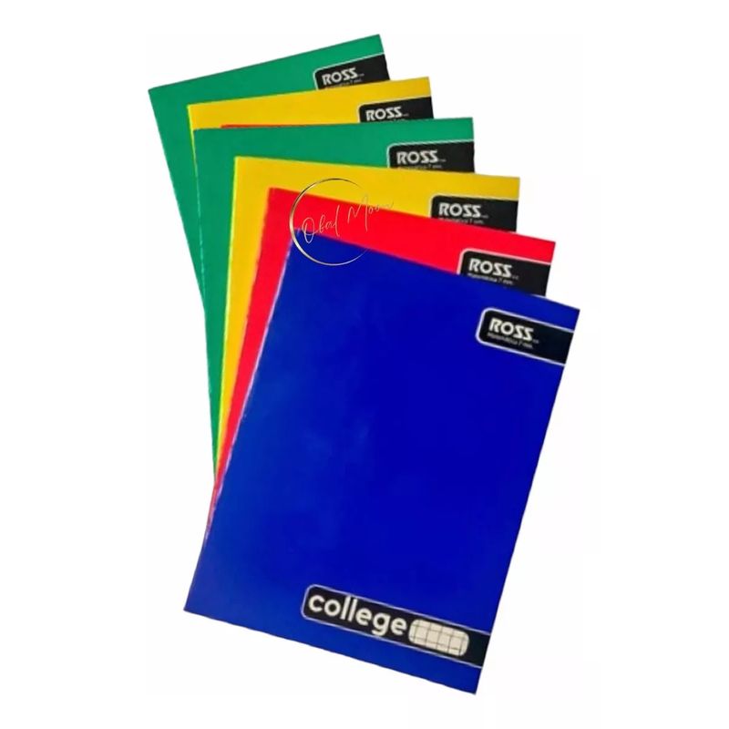GENERICO - Set De 5 Cuadernos College 7m + 1 Cuaderno Croquis 80 Hojas