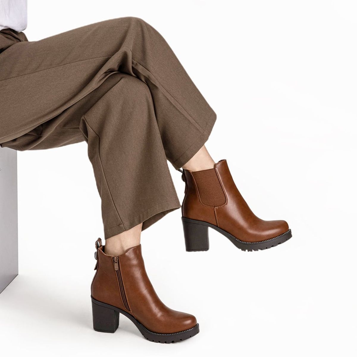 WEIDE - Botin Camel Casual Mujer Weide ZS37