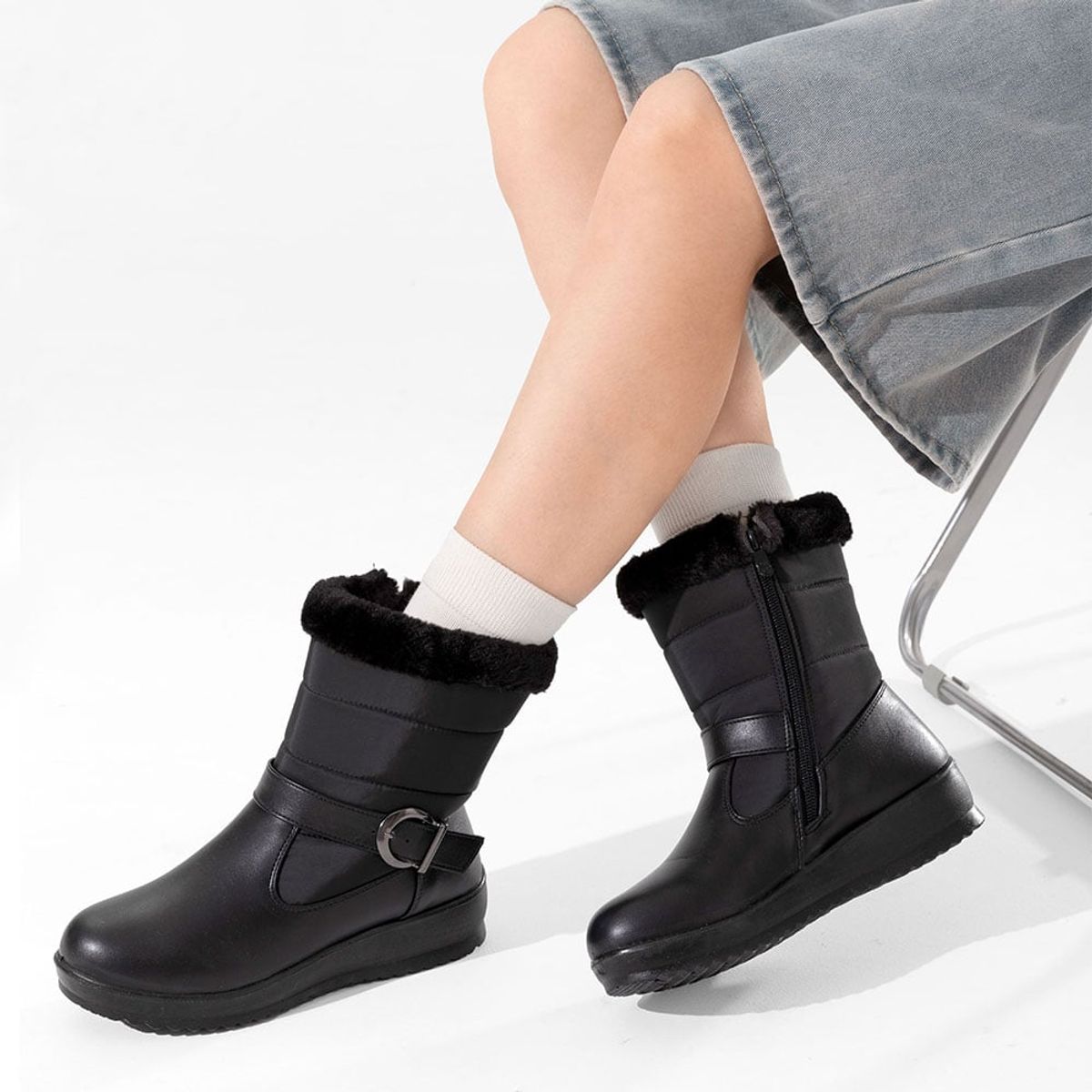 WEIDE - Botin Negro Casual Mujer Weide TFA190