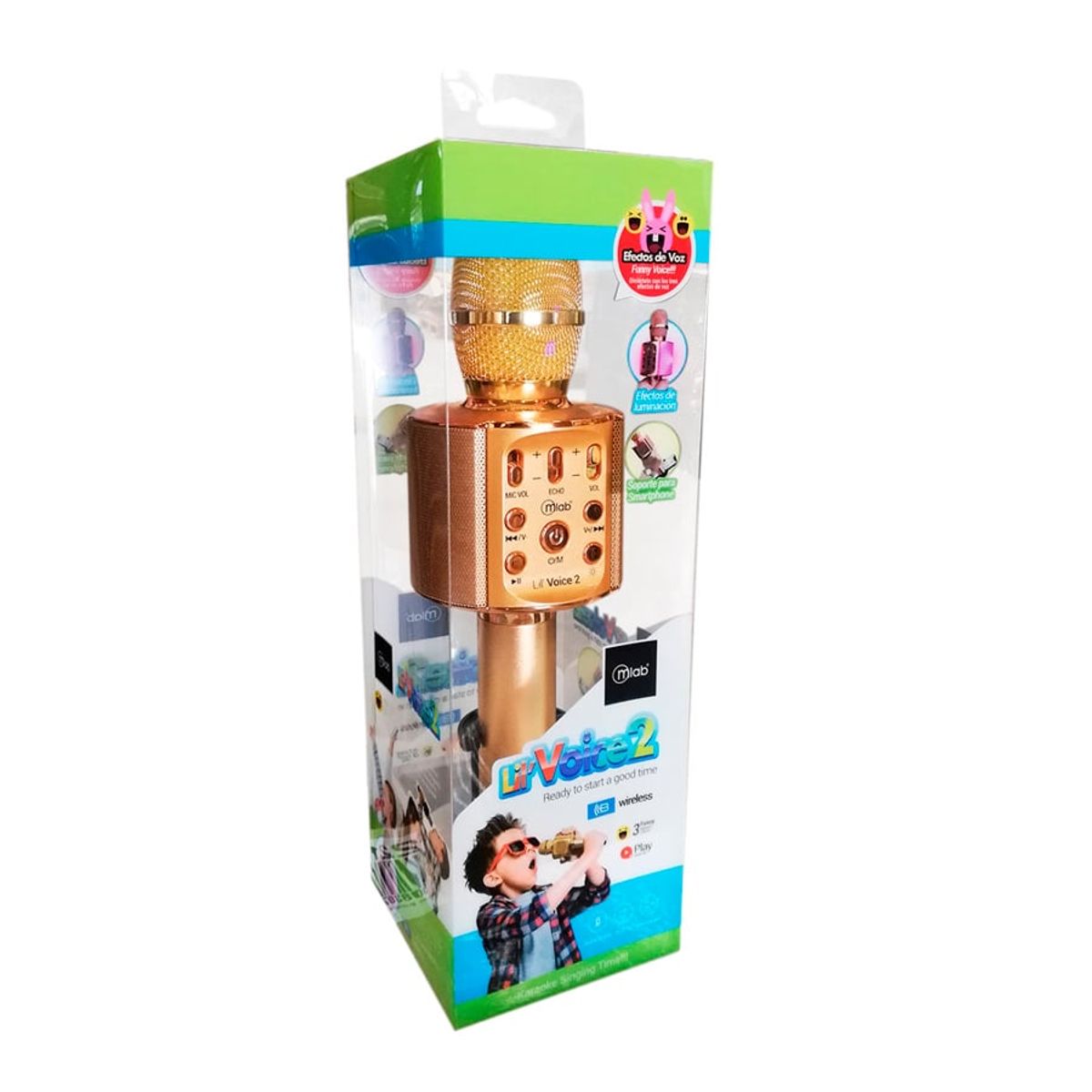 MLAB - Micrófono Karaoke Mlab Voice 2 Led Soporte Metal 8912 MLAB