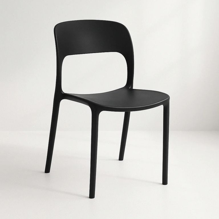 Silla de Terraza Comedor Exteriores Kentucky Negra Apilable
