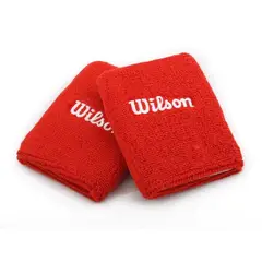 WILSON - Muñequera Larga Roja X2 Tenis Padel