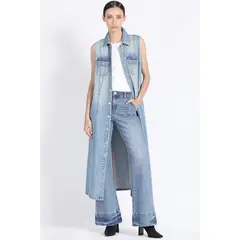 LIOLA - Chaqueta Midi Denim Azul