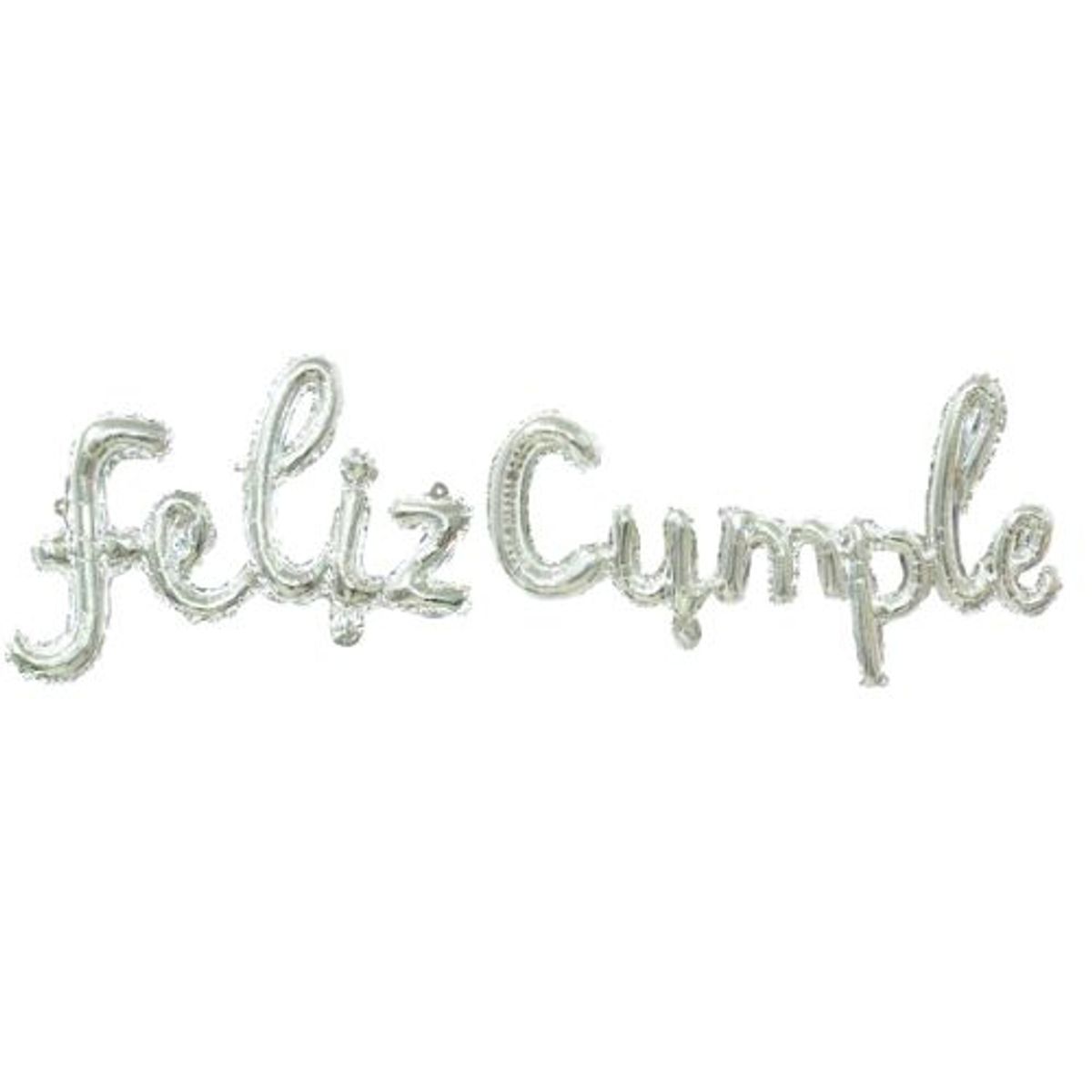 GENERICO - Globos Diseño Feliz Cumple Color Plateado 2 Unidades