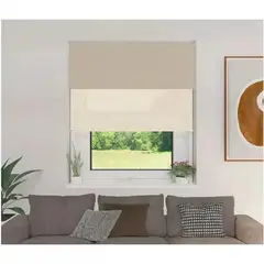 GENERICO - Cortina Roller Doble Blackout Sunscreen 150x200 BEIGE