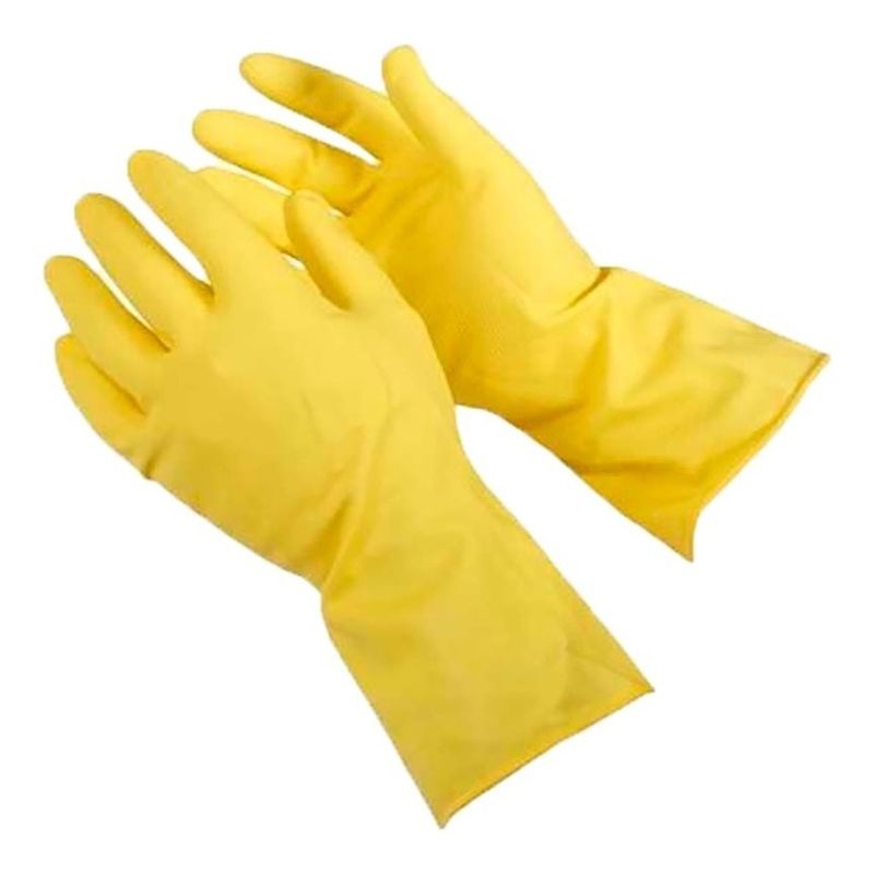 GENERICO - Pack 2 Par De Guantes De Aseo 100% Látex Amarillo Talla M