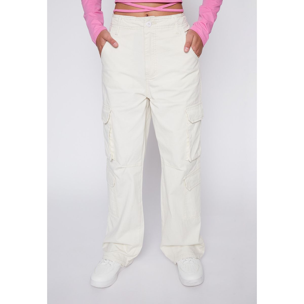 FAMILY SHOP - Pantalón Lola Beige Cargo Bolsillos Family Shop