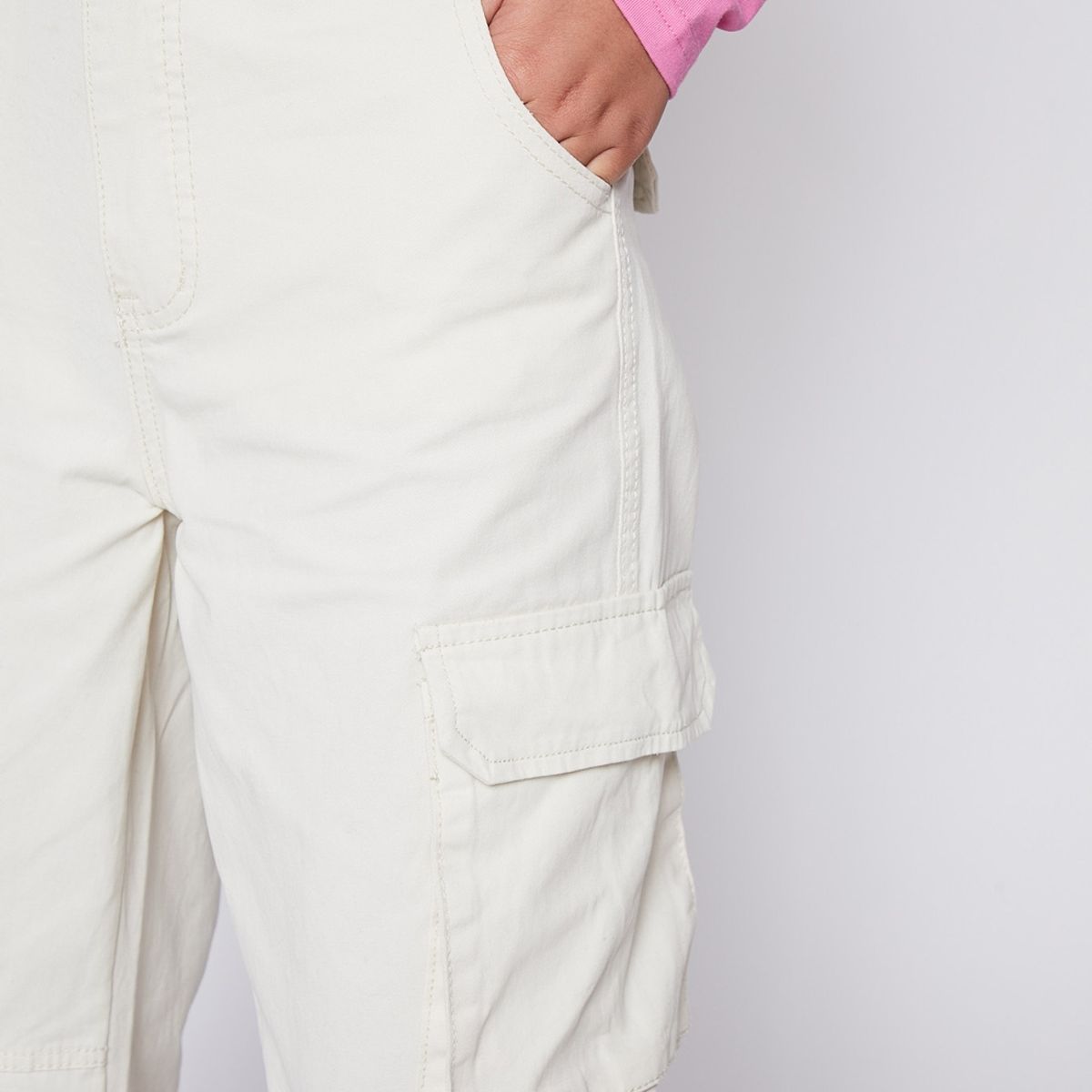 FAMILY SHOP - Pantalón Lola Beige Cargo Bolsillos Family Shop