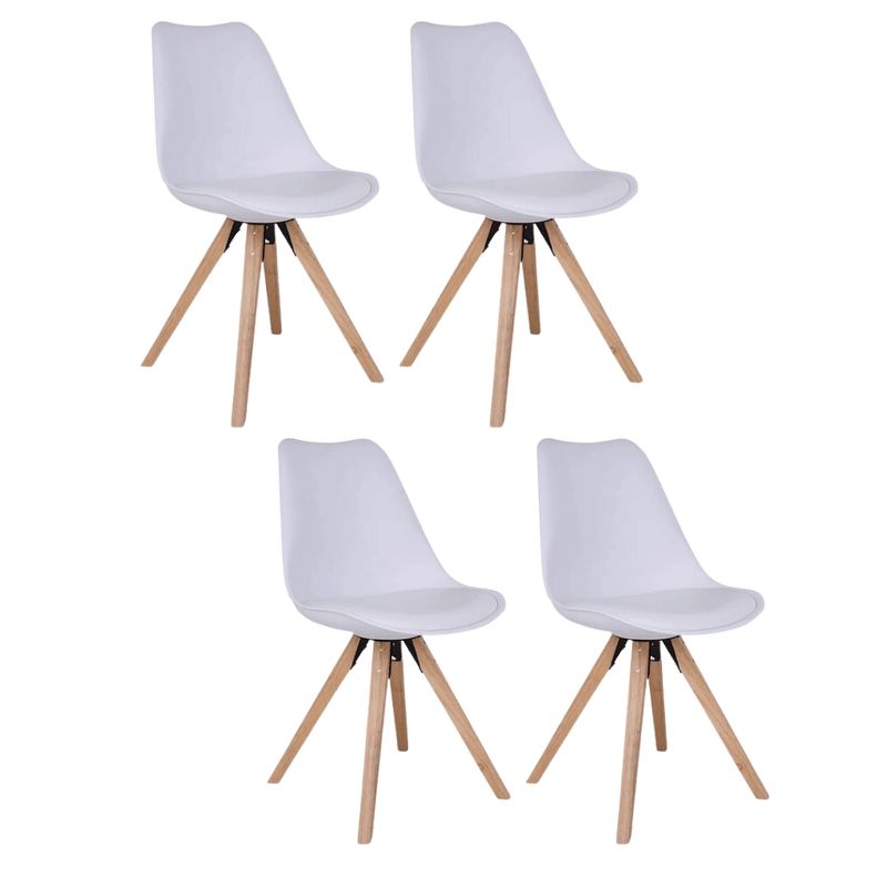 OH MI HOGAR - Pack 4 Sillas Eames Tulip Acolchada Blanco