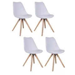OH MI HOGAR - Pack 4 Sillas Eames Tulip Acolchada Blanco