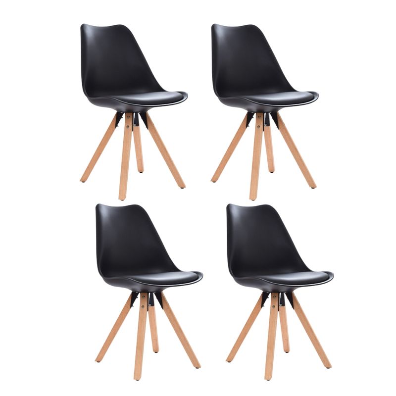 OH MI HOGAR - Pack 4 Sillas Eames Tulip Acolchada Negro