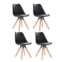OH MI HOGAR - Pack 4 Sillas Eames Tulip Acolchada Negro