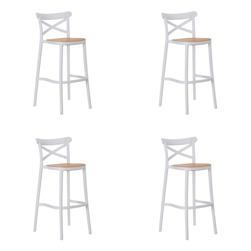 OH MI HOGAR - Pack 4 Taburetes Crossback Basic Blanco 65cm