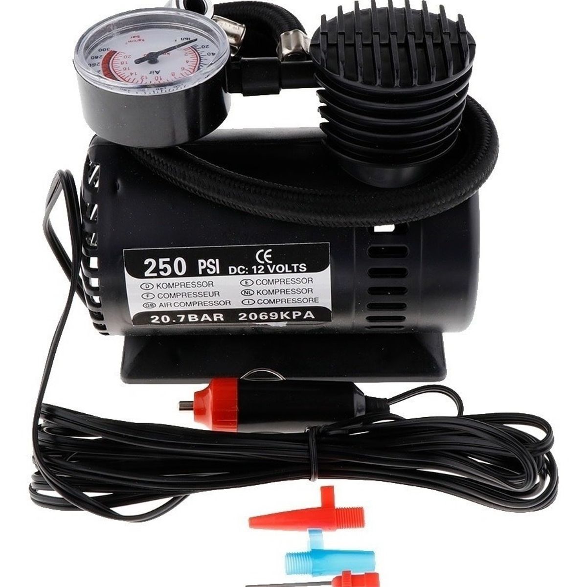 GENERICO - Mini Air Compresor De Aire 12 Volt Portable, 250 Psi Auto