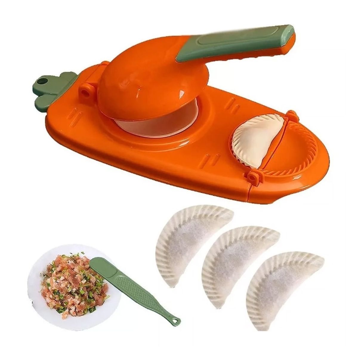 GENERICO - Maquina P Hacer Dumpling Mini Empanda Prensa Manual 2 En 1