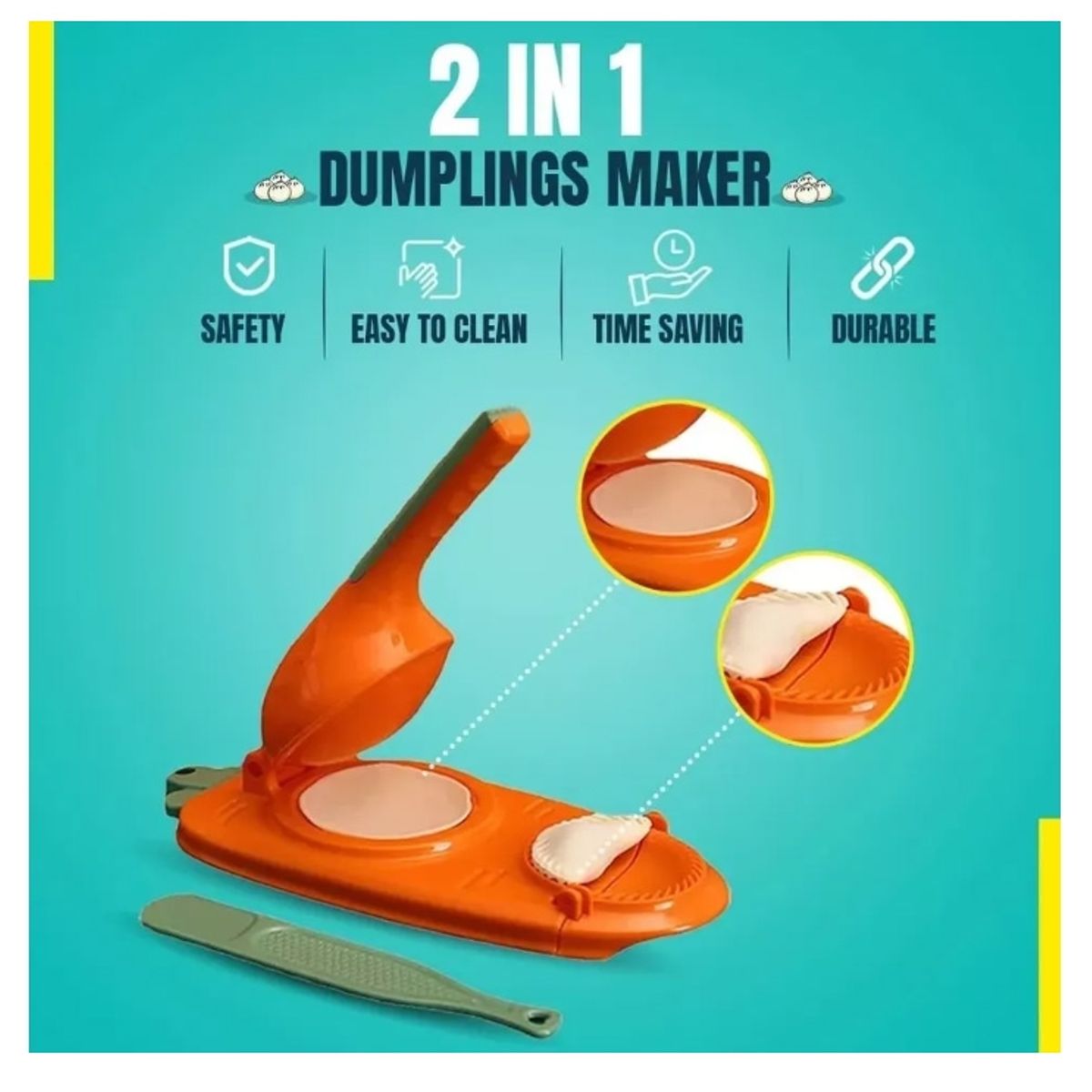 GENERICO - Maquina P Hacer Dumpling Mini Empanda Prensa Manual 2 En 1