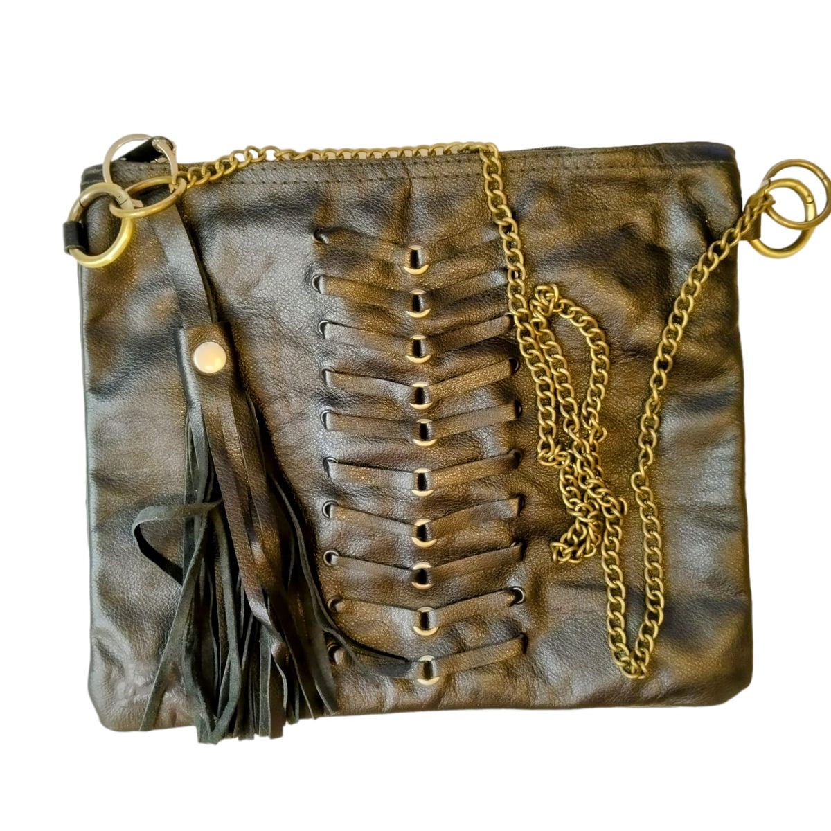 GENERICO - fausta y guapa Antonia  cartera de cuero negra