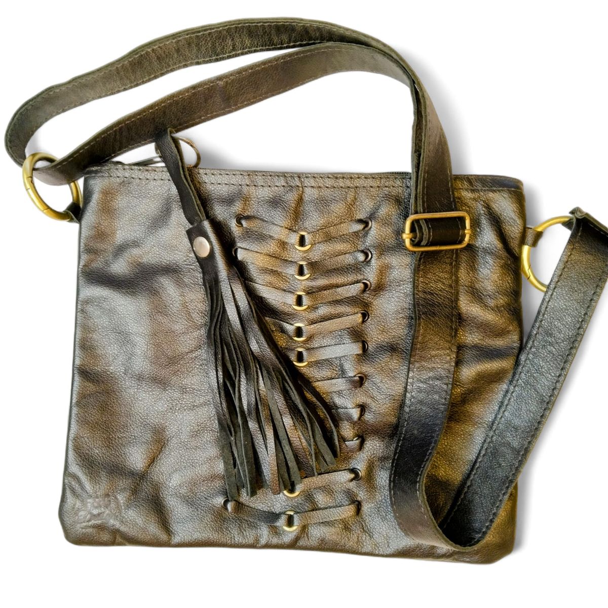 GENERICO - fausta y guapa Antonia  cartera de cuero negra