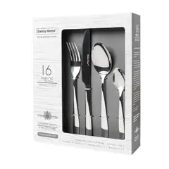 DANNY HOME - Set de 16 Cubiertos Acero Inoxidable Titanium Coated