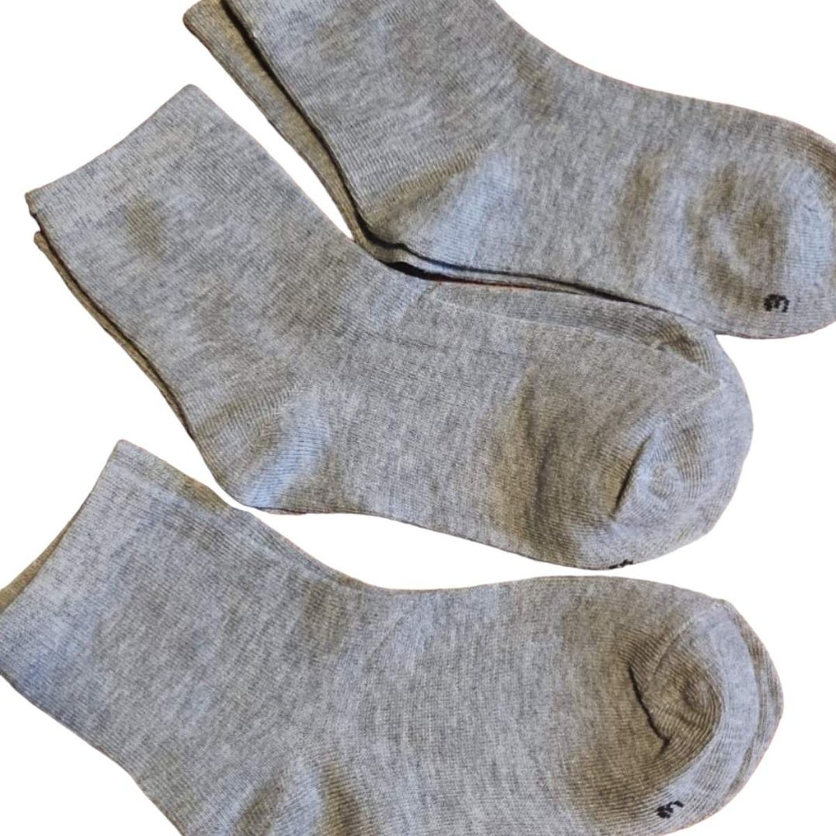 BAMBOO - Pack 3 calcetines cortos escolar gris talla 28/31