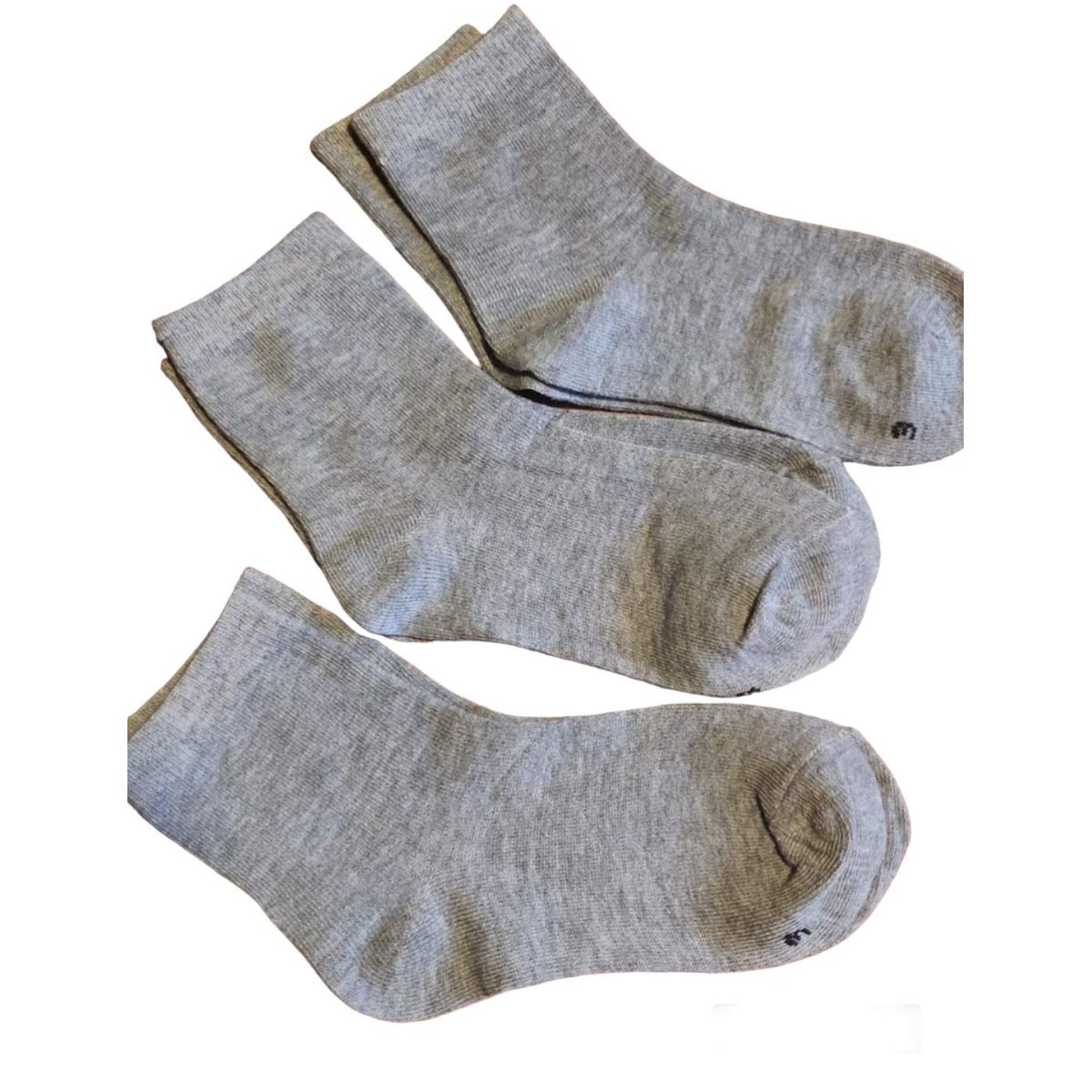 BAMBOO - Pack 3 calcetines cortos escolar gris talla 28/31
