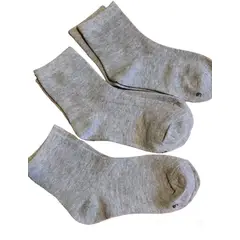 BAMBOO - Pack 3 calcetines cortos escolar gris talla 28/31