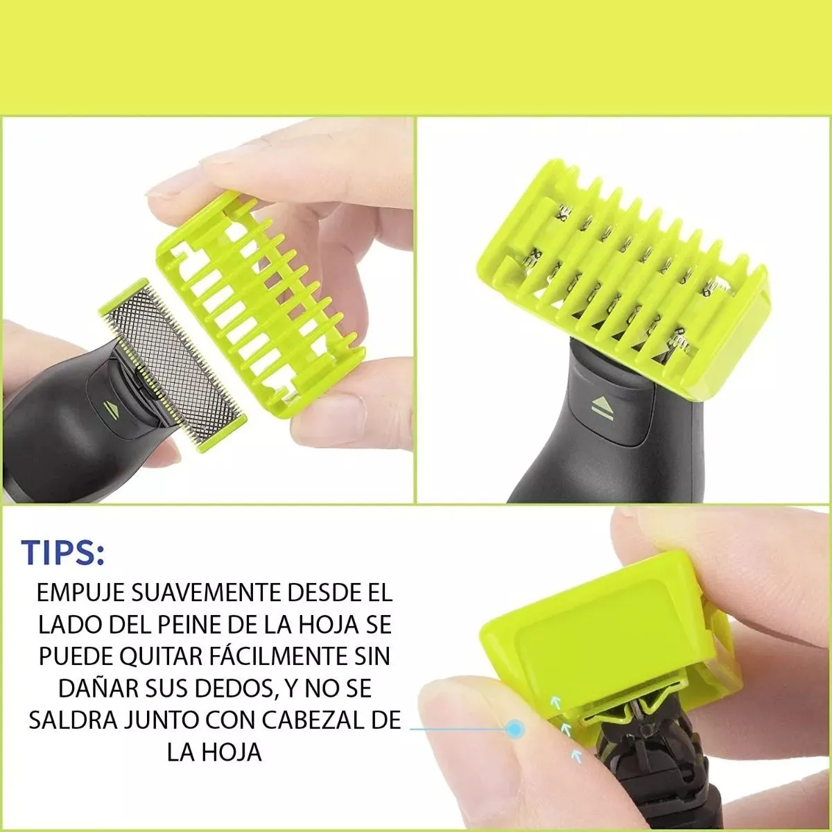 KUANGYE - Peines Cuerpo Partes Intimas compatible con Philips Oneblade